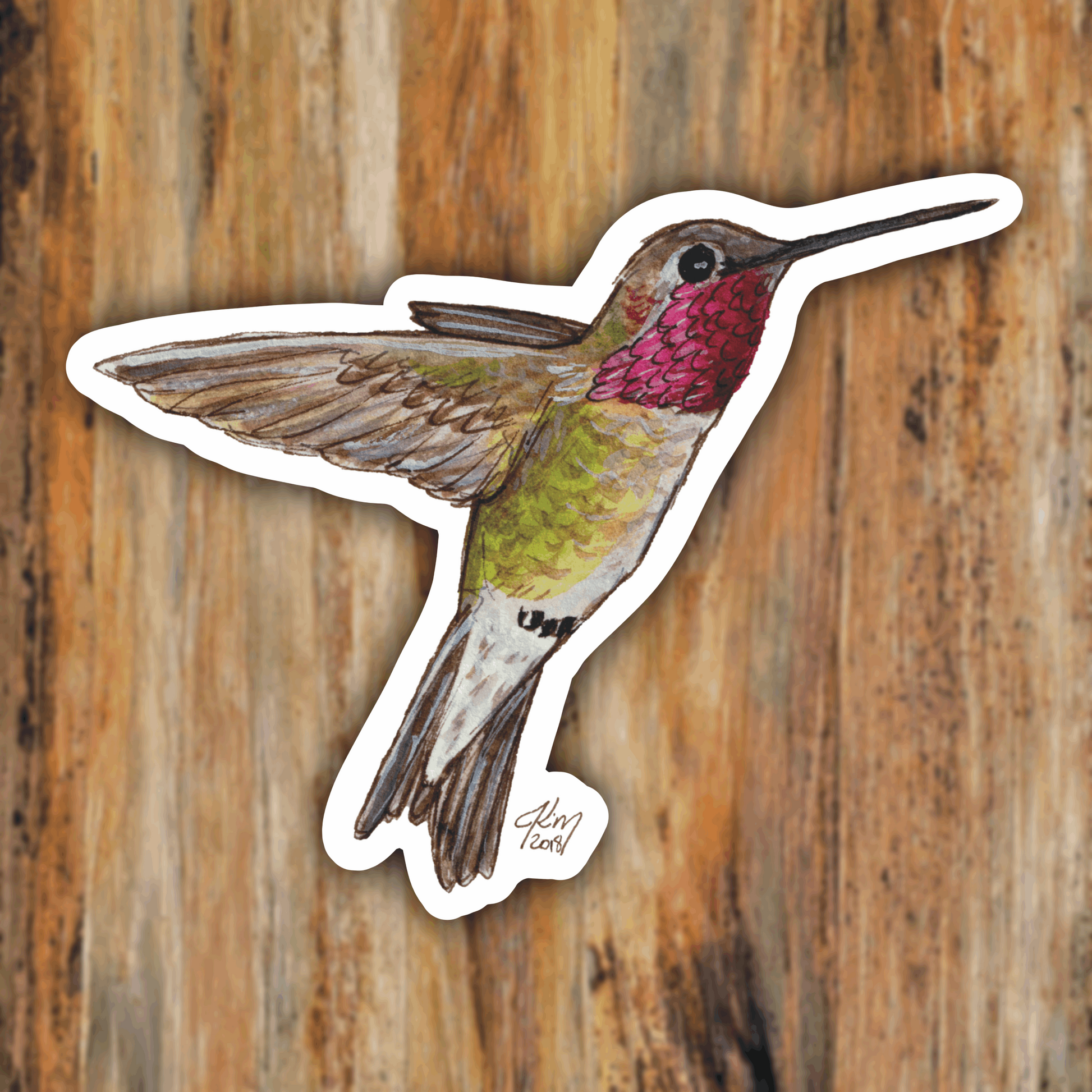 AZ Series Annas Hummingbird Vinyl Sticker