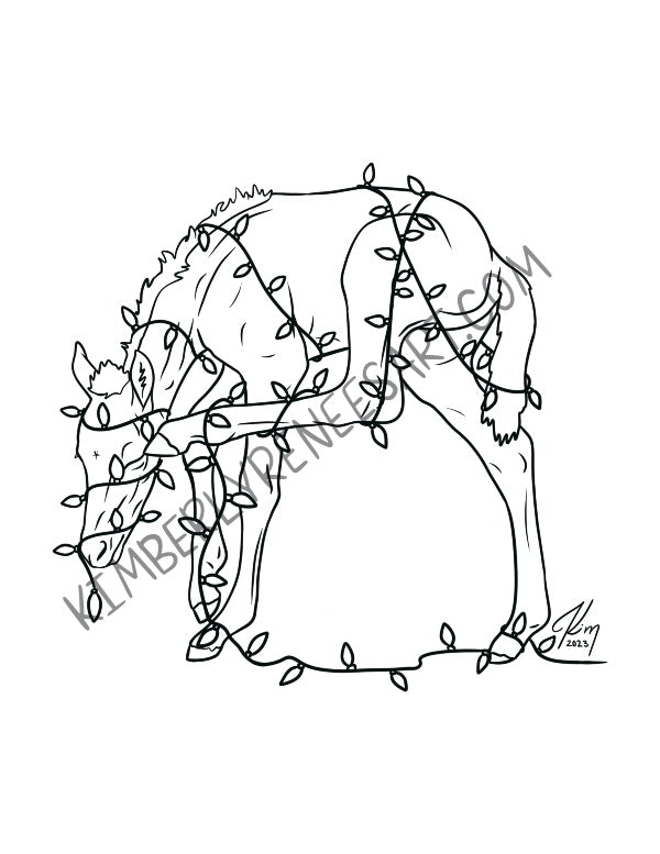 Christmas Foals Digital Coloring Pages