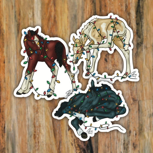 Christmas Foals Horse Vinyl Stickers