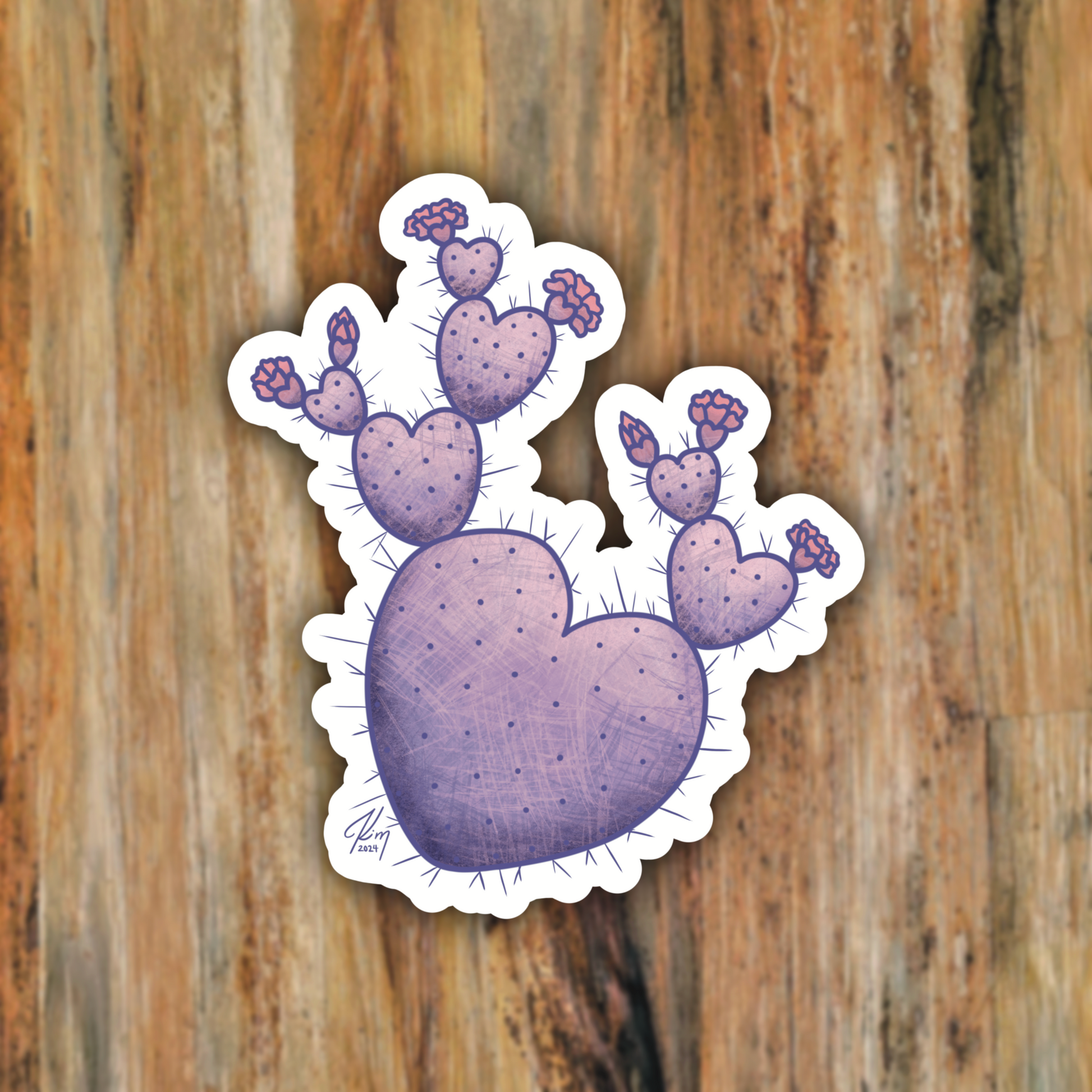 heart shaped prickly pear cactus Heart Shaped Prickly Pear Cactus Nature Vinyl Sticker – Kimberly Renee's Art