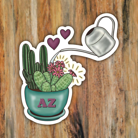 Flowering Cacti AZ Love Nature Art Vinyl Sticker