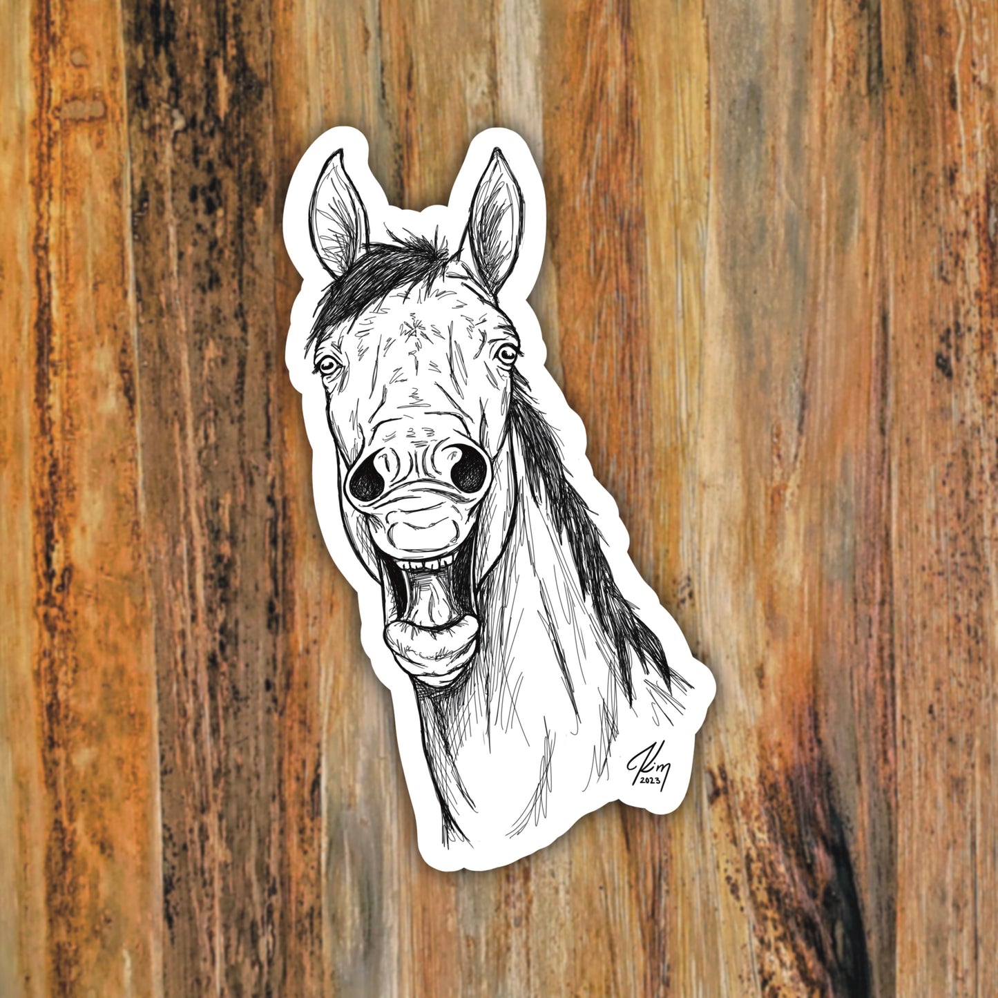 Yawn Horse Vinyl Sticker