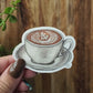 Gouache Coffee Series: Latte Vinyl Sticker