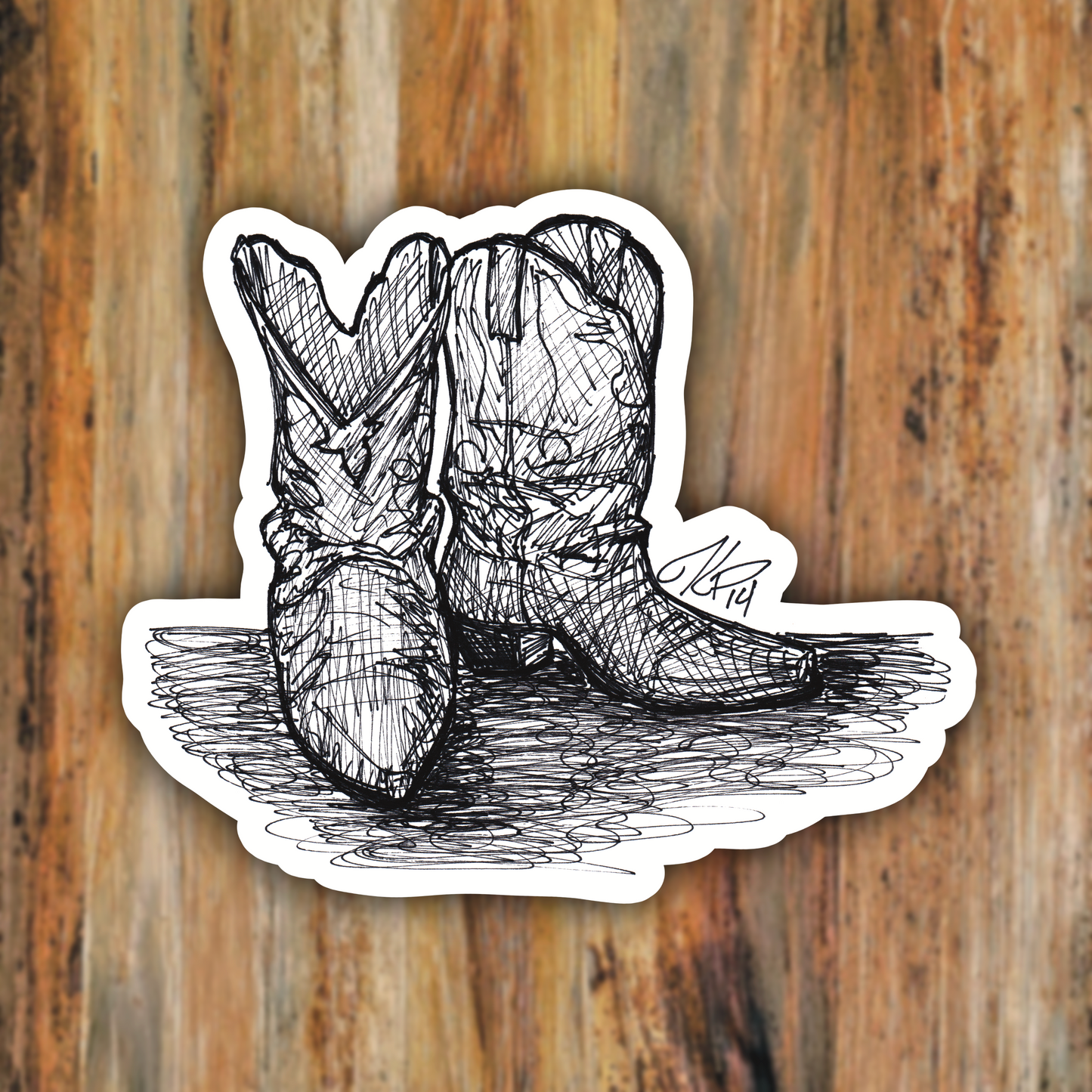 Cowboy Boots OG Art Vinyl Sticker