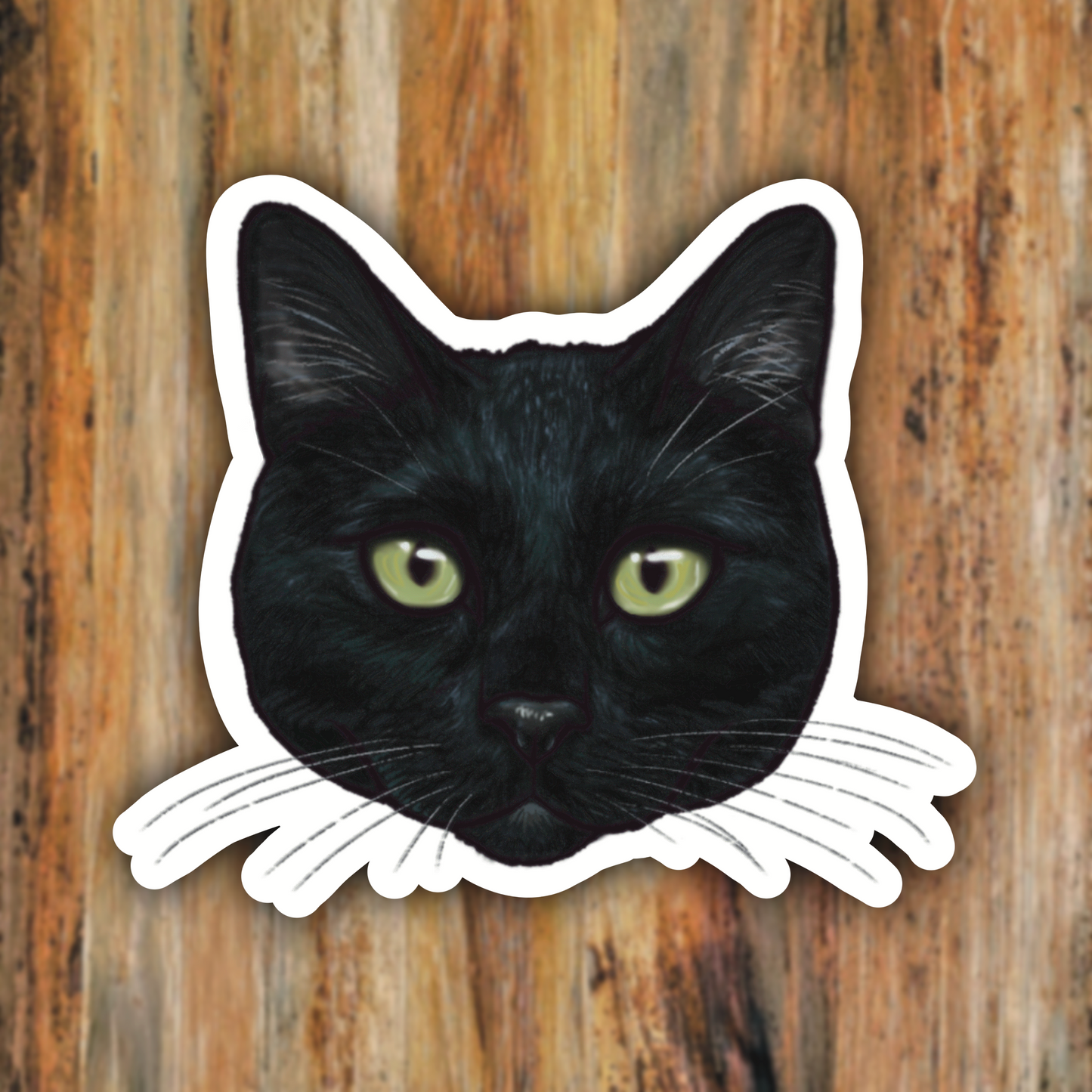Pet Portrait "Coal" Black Cat Vinyl Sticker