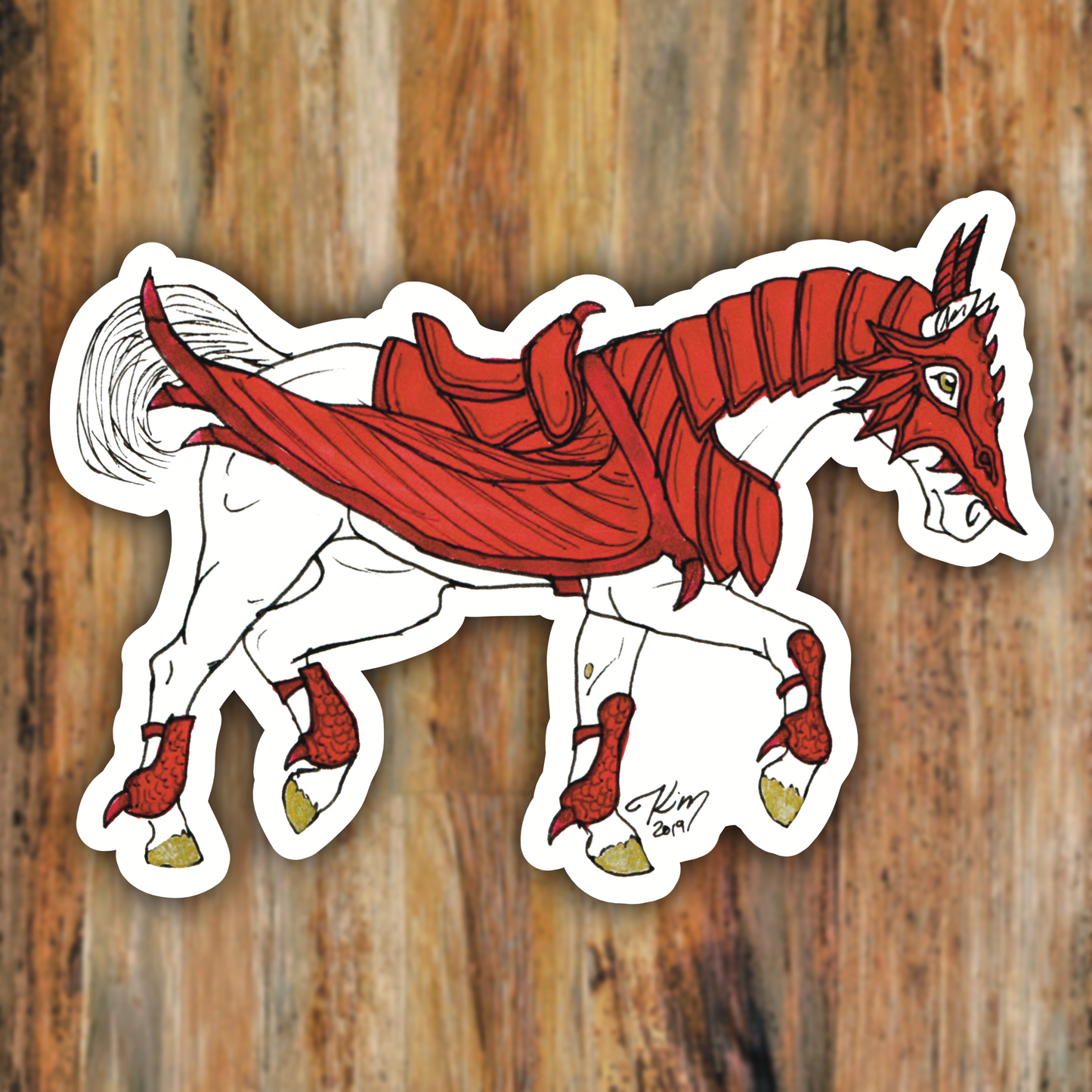 Dragon Horse Armor Vinyl Sticker