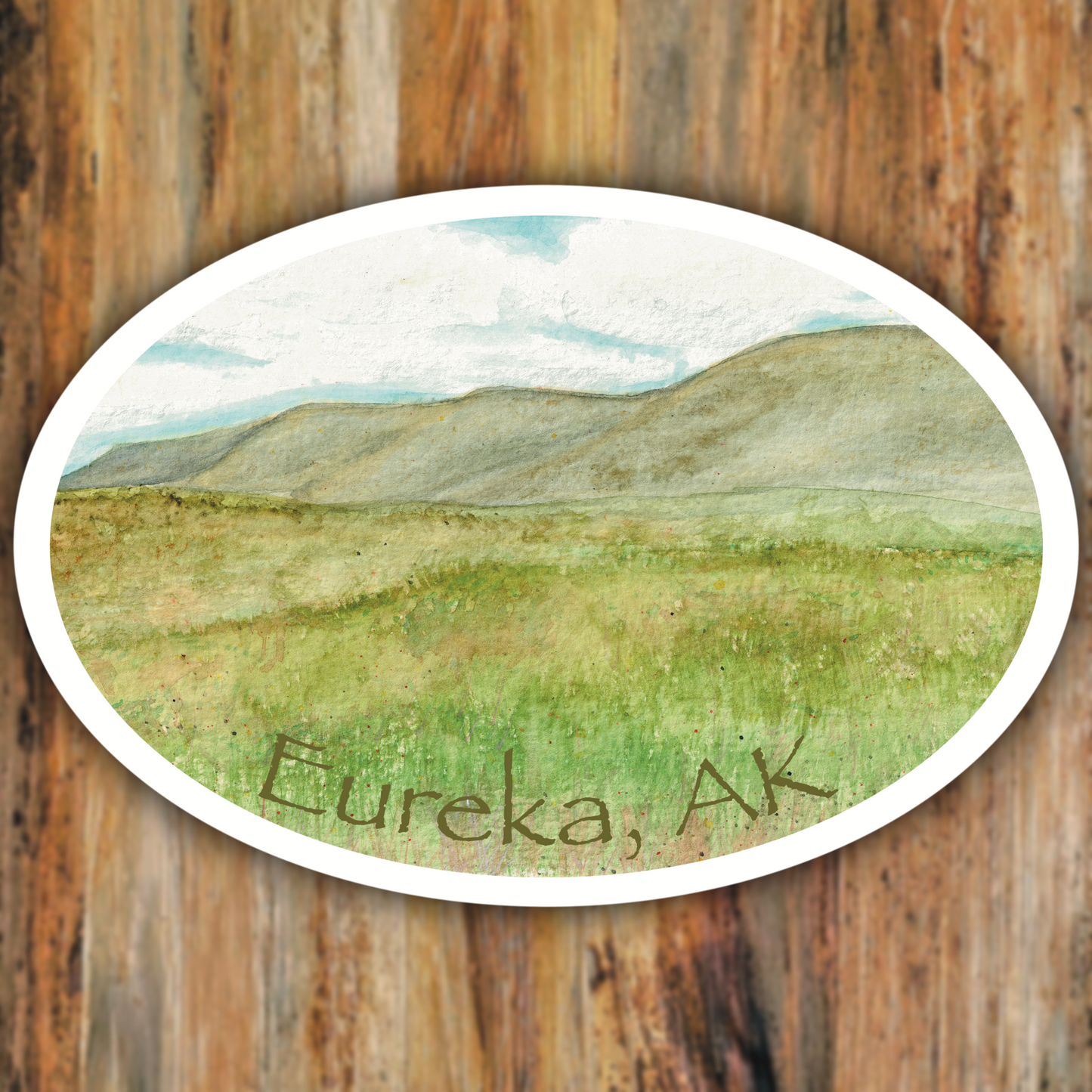 Eureka Alaska Plein Air Watercolor Nature Vinyl Sticker