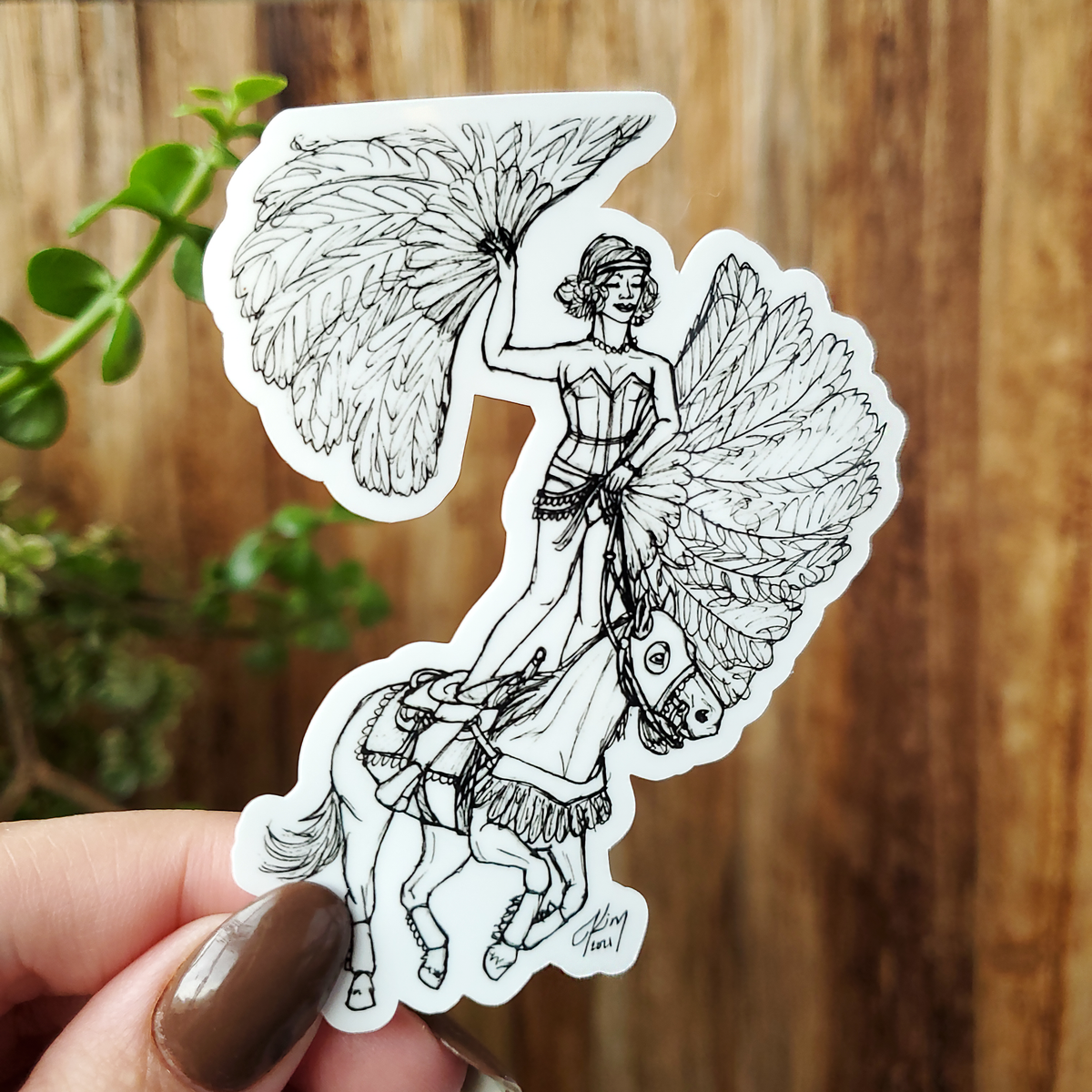 Fan Dance Sticker Fan Dancer Trick Riding Horse Vinyl Sticker – Kimberly Renee's Art LLC