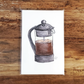 Gouache Coffee Series: French Press Print