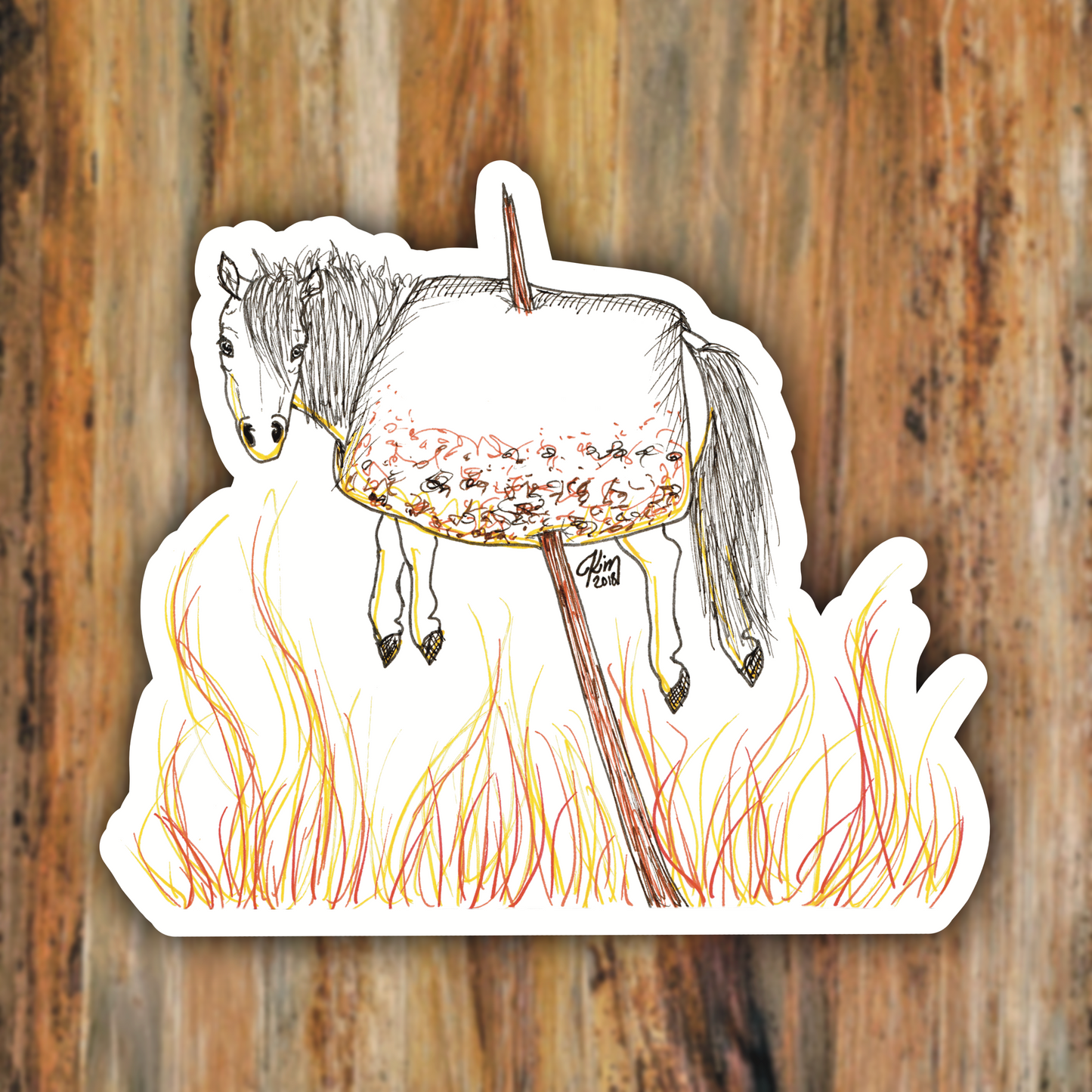 Roasted Marshmallow Pony Horse Vinyl Sticker