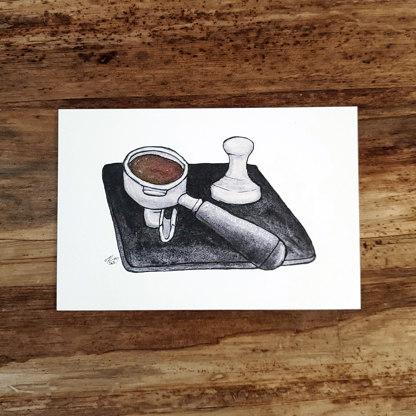 Gouache Coffee Series: Portafilter & Tamp Print