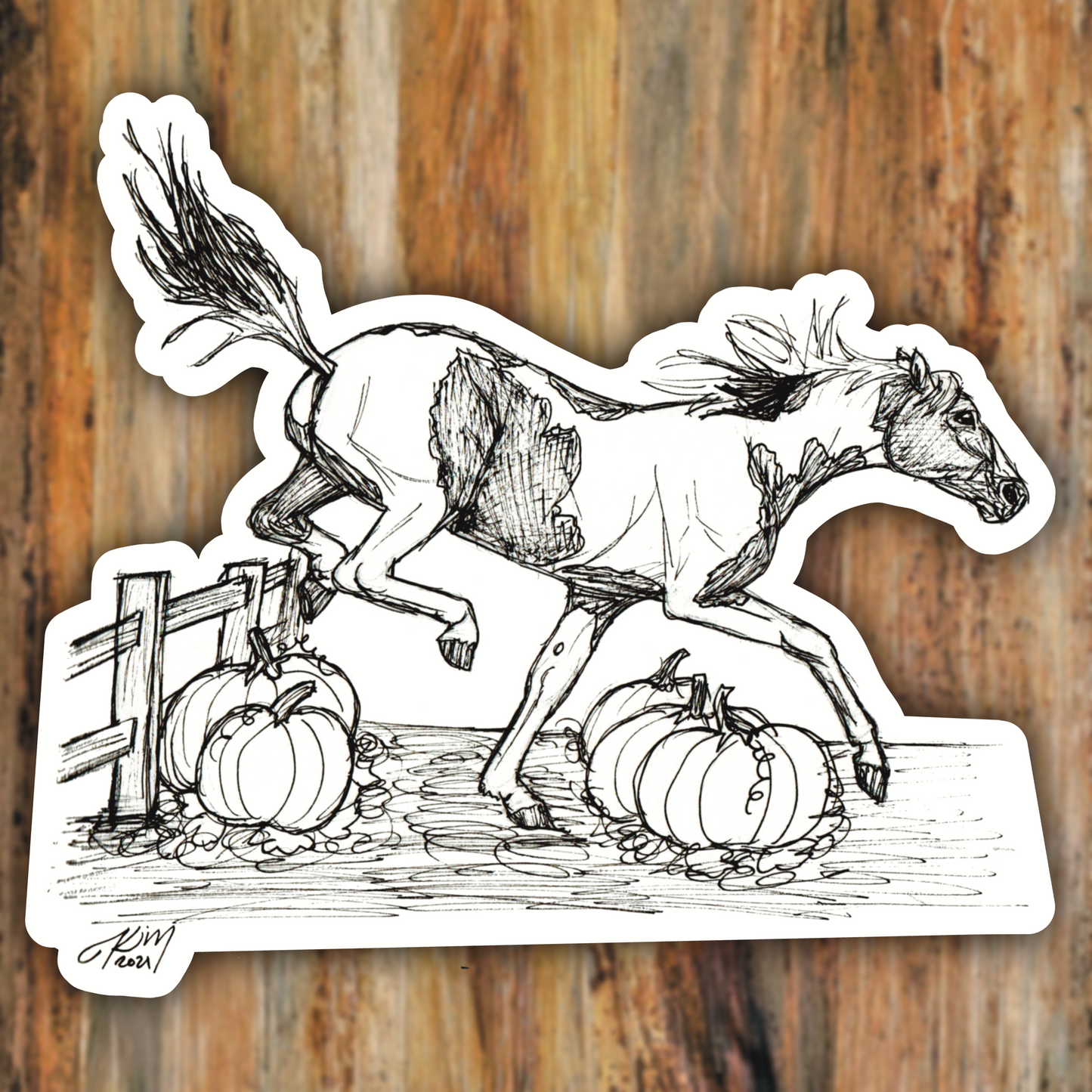 Pumpkin Patch Paint Horse Vinyl Sticker