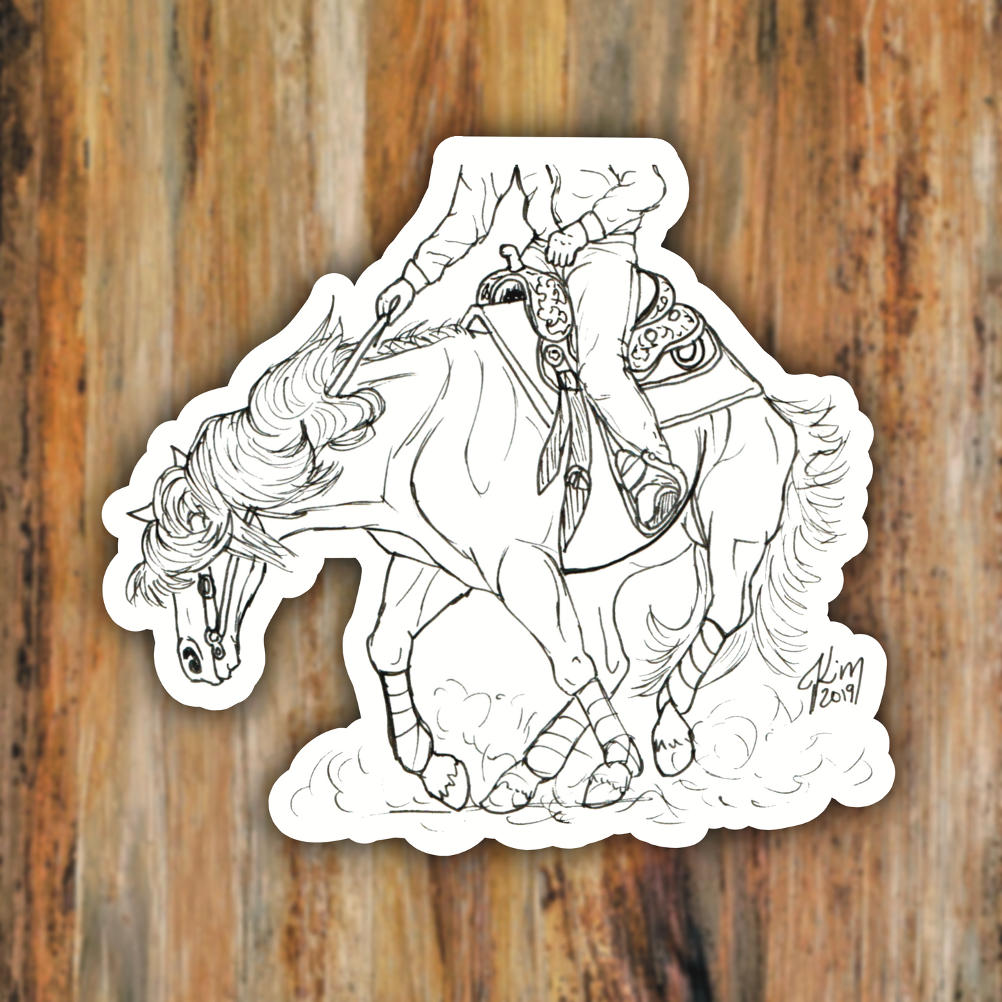 Reining Horse Vinyl Sticker