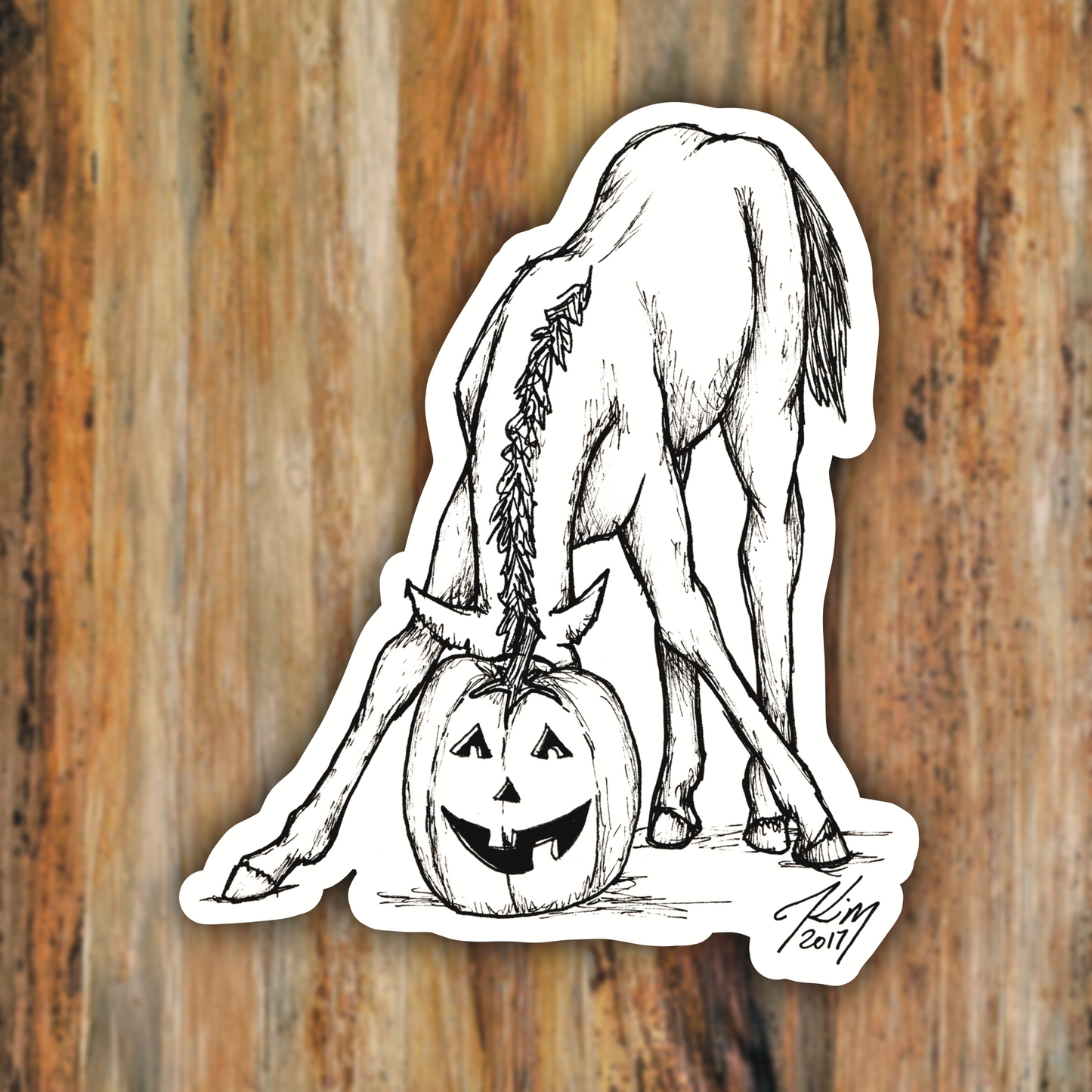 Shy Halloween Foal Horse Vinyl Sticker