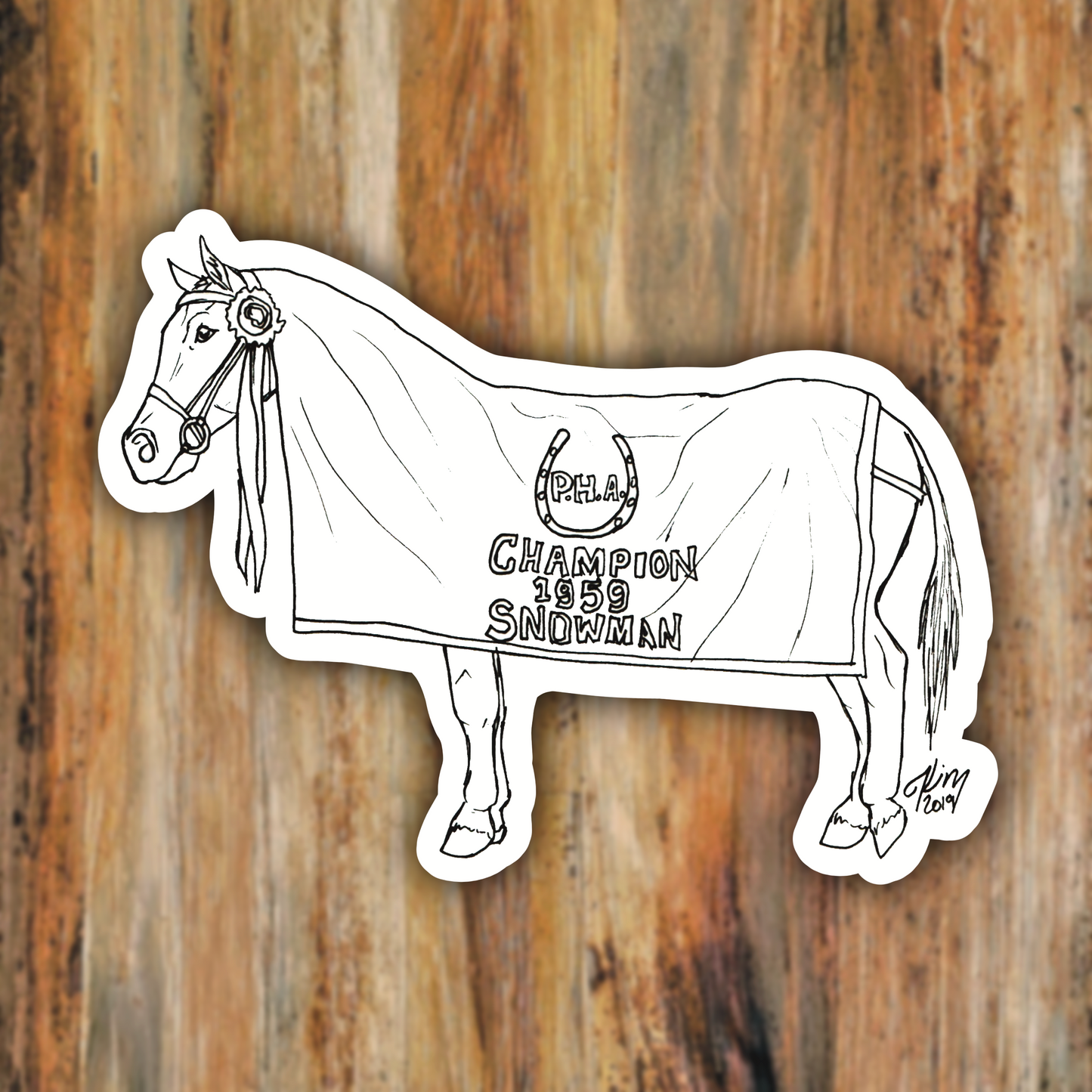 Eighty Dollar Champion Snowman Horse Vinyl Sticker