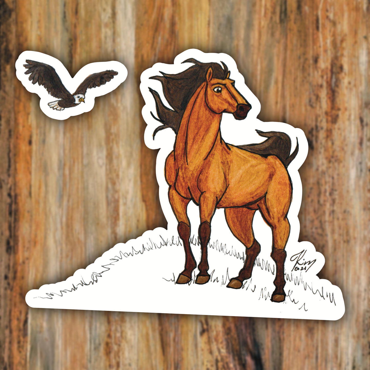 Spirit inspired Horse & Eagle Vinyl Stickers