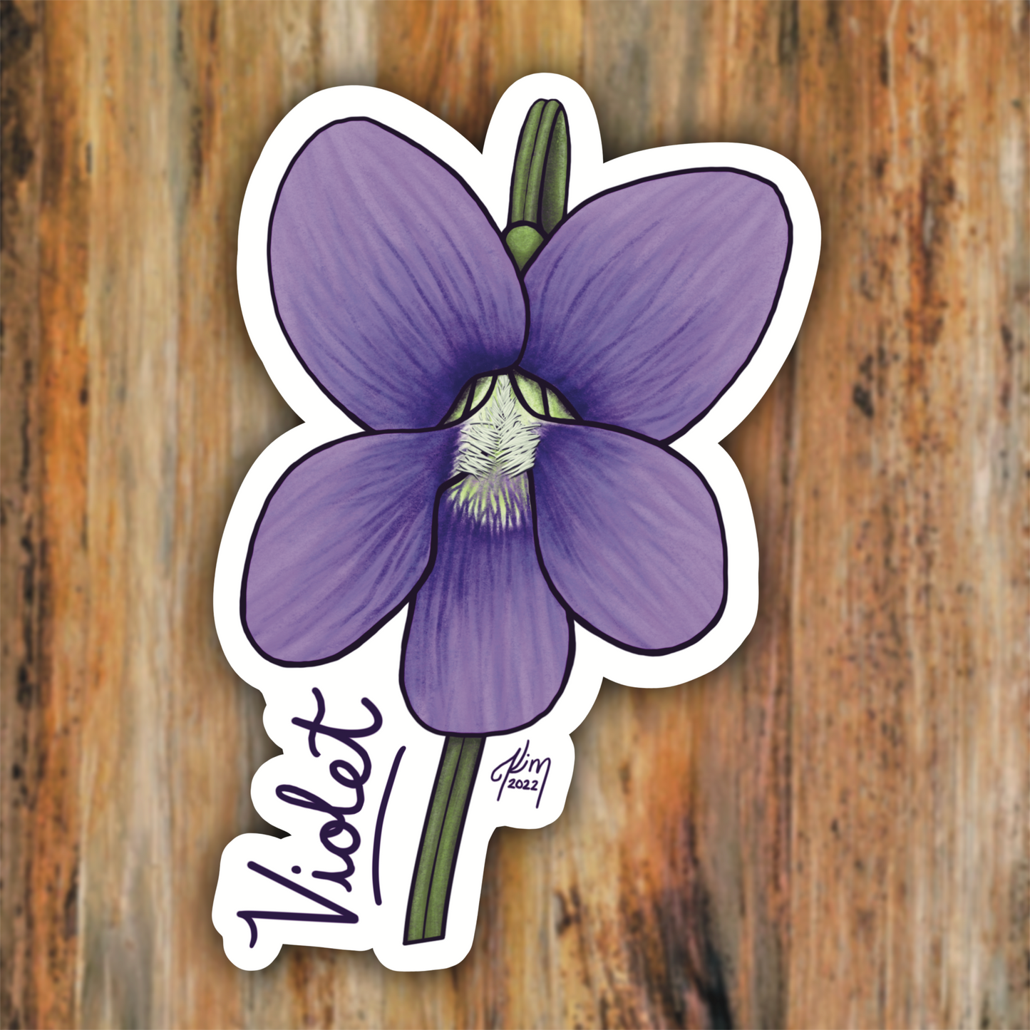 Violet Pansy Flower Memorial Nature Vinyl Sticker