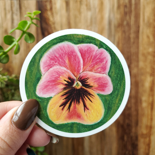 Easter Pansy Nature Vinyl Sticker